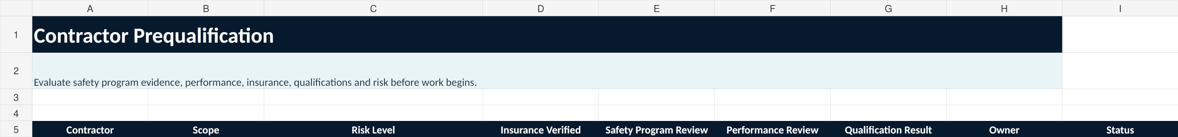 Prequalification preview for contractor safety prequalification system