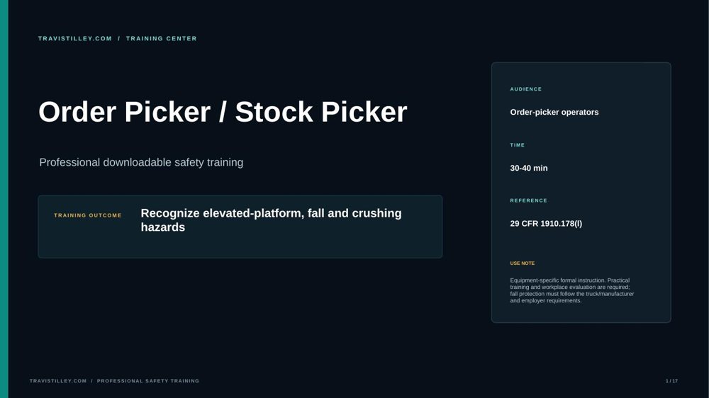 Preview of Order Picker / Stock Picker training presentation