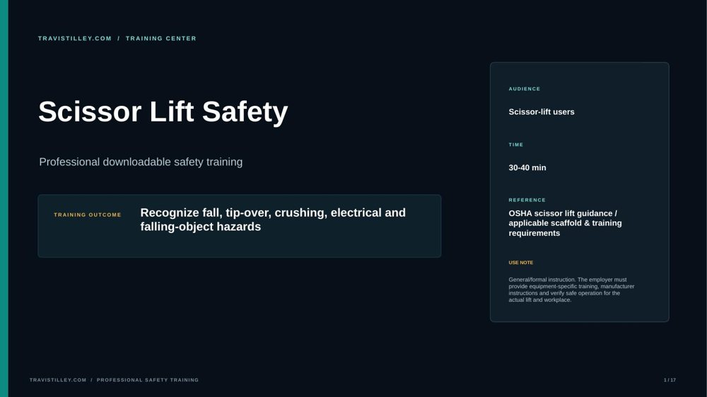 Preview of Scissor Lift Safety training presentation