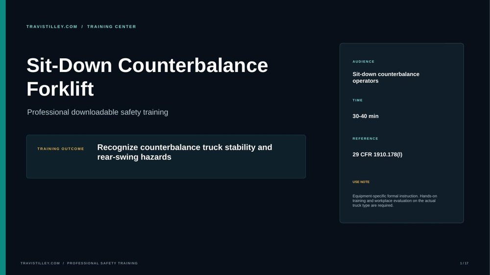Preview of Sit-Down Counterbalance Forklift training presentation