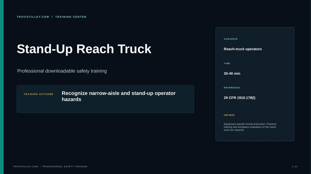 Preview of Stand-Up Reach Truck training presentation